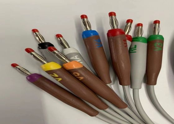 灰色10鉛ECGケーブル 15ピンUS標準バナナコネクタ 4.0