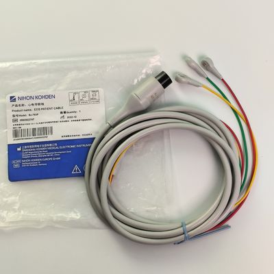 BJ-753P NIHON KOHDEN 心伝導線 黒丸頭 6ピン 3本鉛 ヨーロッパ標準ボタン