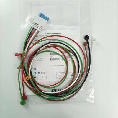 989803144991 患者モニターアクセサリー PHILIP CBL 5 リードセット スナップ AAMI ICU REF M1644A