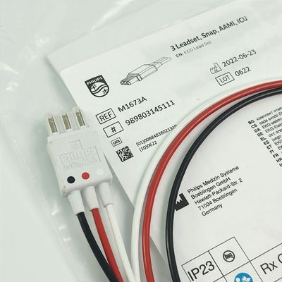 REF M1673A PHILIP 患者モニター CBL 3 リードセット スナップ AAMI ICU PN 989803145111