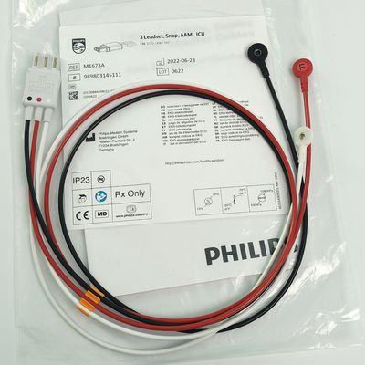 REF M1673A PHILIP 患者モニター CBL 3 リードセット スナップ AAMI ICU PN 989803145111