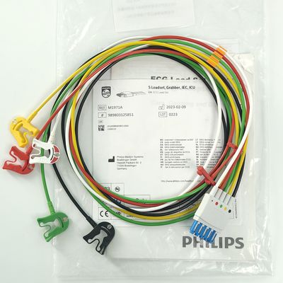 PHILIP 患者モニター 医療機器 消耗品 CBL 5 リードセット グラバー IEC ICU REF M1971A 989803125851