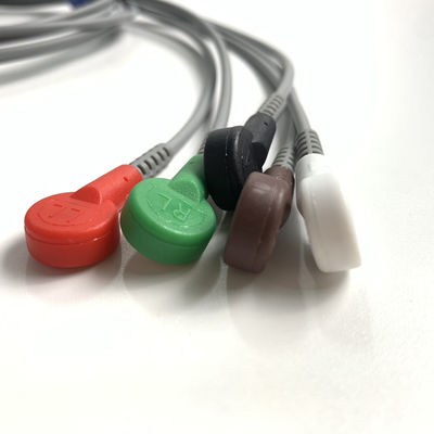 IT20 ECGテレメトリリードEDAN 5-リードスナップ AHA 再利用可能 REF: EL05DASY1