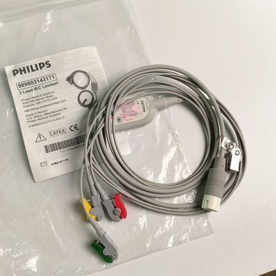 PHILIP オリジナル 3 Lead IEC Leadset 赤,緑,黄色,2.6 M マシンエンド ラウンド 12針 PN:989803143171