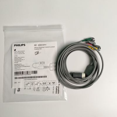 PHILIP オリジナル エフィシア コンビネッドケーブル/3-リードセット グラバー IEC. マシンエンド 丸 12ピン,REF: 989803160741