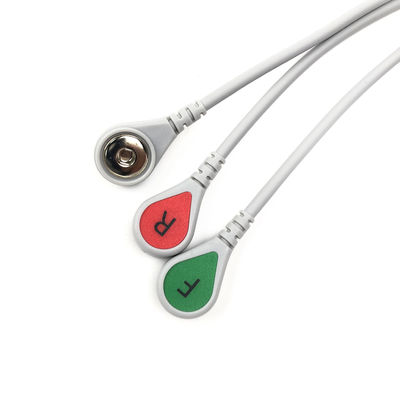 GE REF:2106385-003 ECGリードワイヤセット,3リード,スナップ,IEC,74CM/29IN