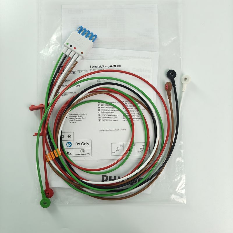 989803144991 患者モニターアクセサリー PHILIP CBL 5 リードセット スナップ AAMI ICU REF M1644A
