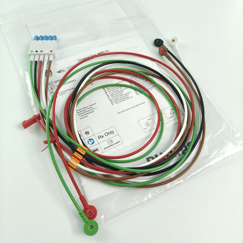 PHILIP 患者モニター 医療機器 消耗品 CBL 5 リードセット スナップ AAMI ICU REF M1644A 989803144991