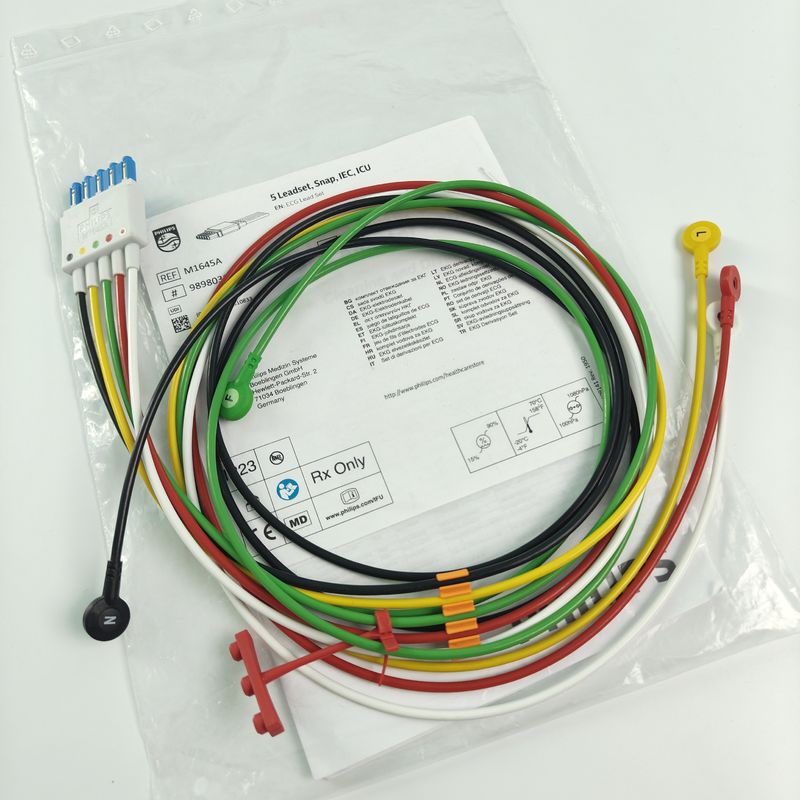 PHILIP 患者モニター オリジナル CBL 5 リードセット スナップ IEC ICU REF M1645A 989803145001