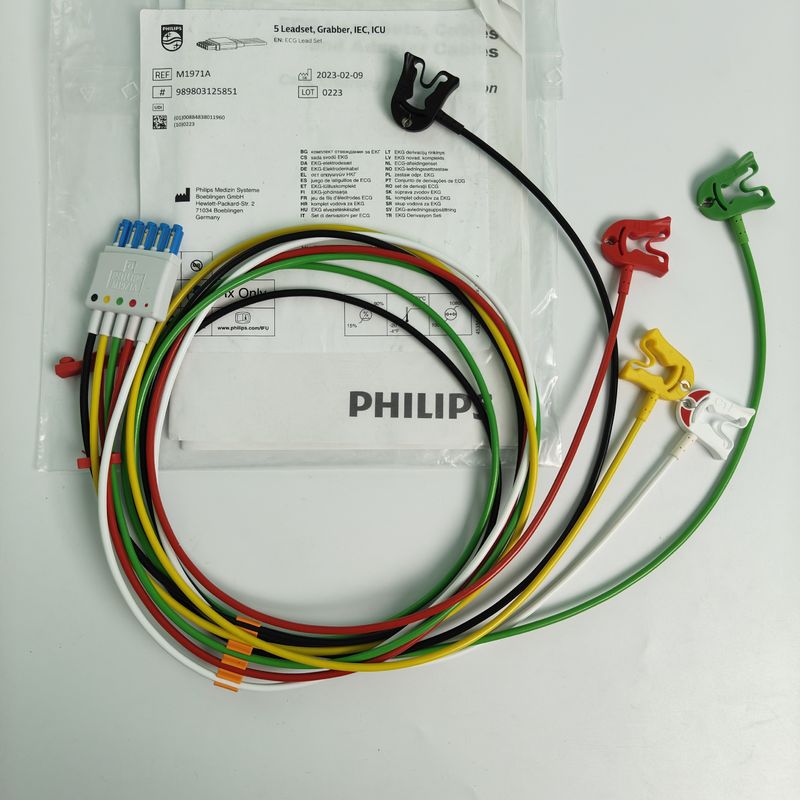 PHILIP 患者モニター 医療機器 消耗品 CBL 5 リードセット グラバー IEC ICU REF M1971A 989803125851