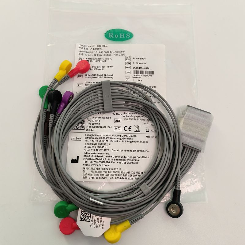 オリジナルのダイナミックホルターECGリードワイヤー 12リードボタンのタイプ REF EL10NISH01 IPN 01.57.471450