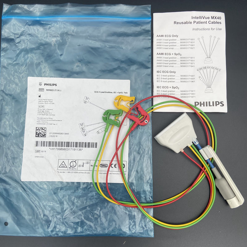 血液酸素コネクタのECG3リードグリッバーの3ガイドヨーロッパ標準クランプ REF:989803171911