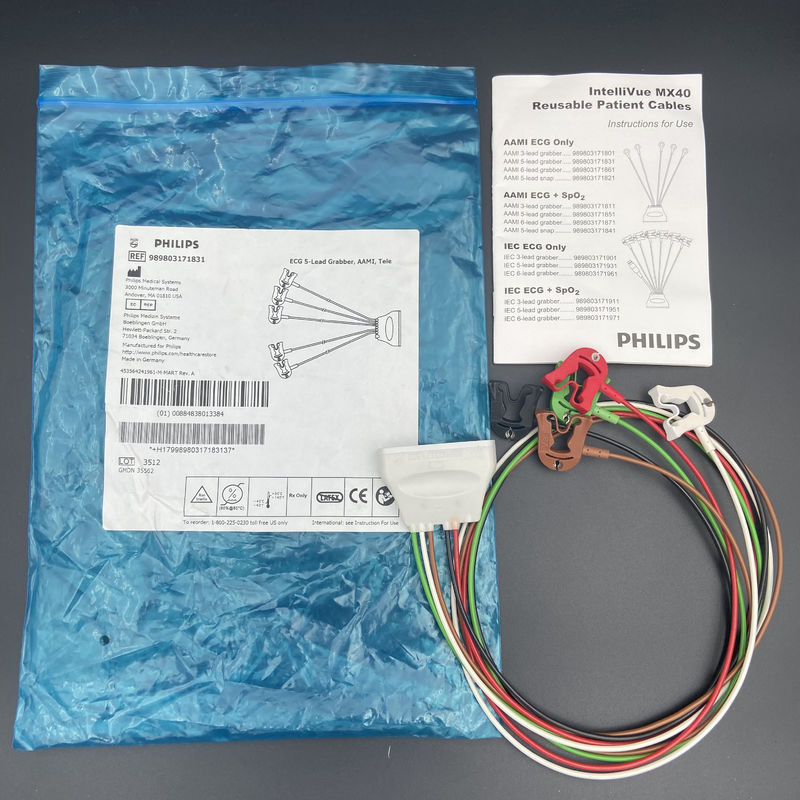 ECG5リードグリッバー AAMI Tele REF: 989803171831 インテリビュー MX40 患者モニター用
